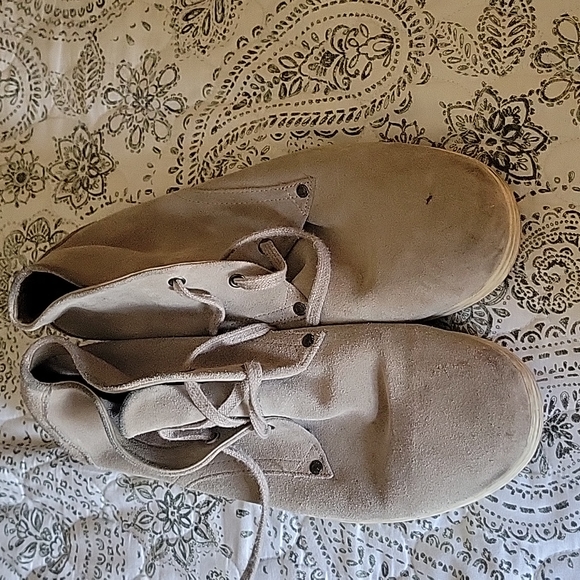 Diesel Mid Town Chukka Boots Mens 13 Gray Taupe Suede Leather Mid Cut Lace Up - Picture 2 of 4